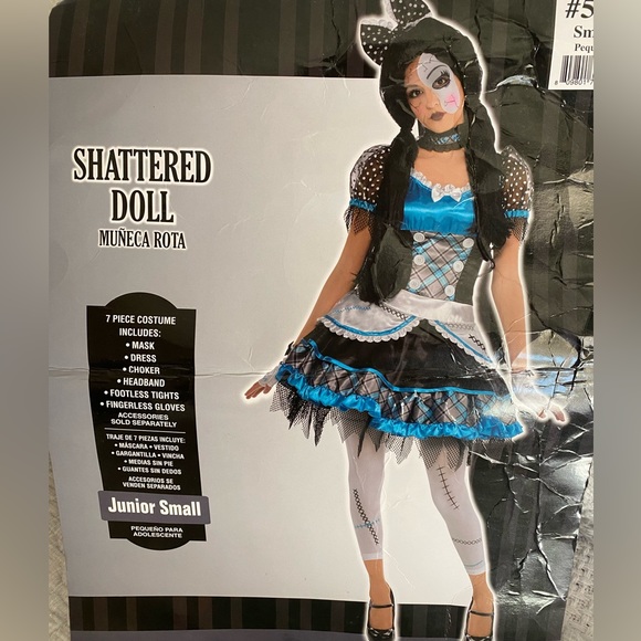 👻 “SHATTERED DOLL” HALLOWEEN COSTUME. SIZE “JUNIOR SMALL”. USED ONCE. SO CUTE! - Picture 2 of 12